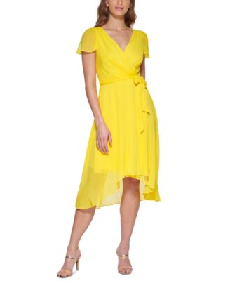 DKNY Short-Sleeve Faux-Wrap Dress ...